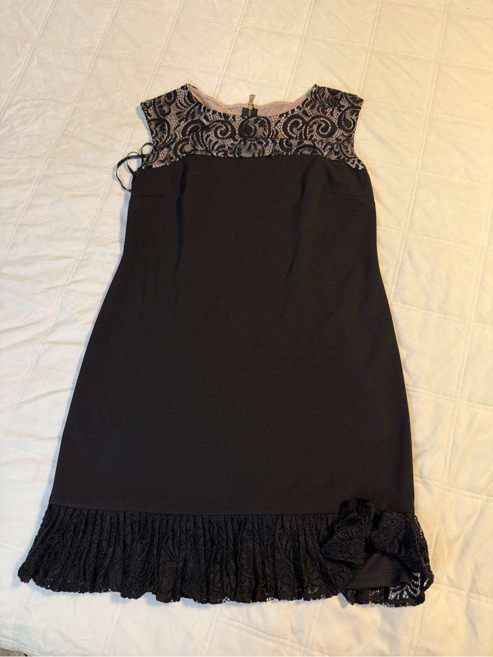 SD Collection Black Dress with Nude Lace Lining